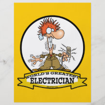 WORLDS GREATEST ELECTRICIAN MEN CARTOON FLYER
