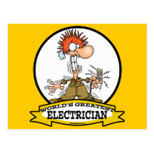 WORLDS GREATEST ELECTRICIAN MEN CARTOON POSTCARDS