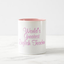 Worlds Greatest English Teacher Pink Mugs