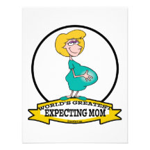 WORLDS GREATEST EXPECTING MOM WOMEN CARTOON INVITES