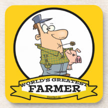 WORLDS GREATEST FARMER CARTOON DRINK COASTER