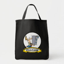 WORLDS GREATEST FILE CLERK MEN CARTOON BAG