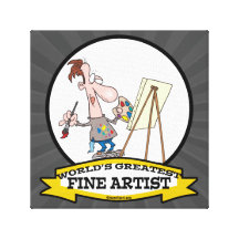 WORLDS GREATEST FINE ARTIST PAINTER CARTOON CANVAS PRINT