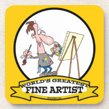 WORLDS GREATEST FINE ARTIST PAINTER CARTOON COASTERS