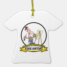 WORLDS GREATEST FINE ARTIST PAINTER CARTOON CHRISTMAS TREE ORNAMENT