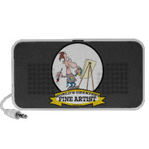 WORLDS GREATEST FINE ARTIST PAINTER CARTOON NOTEBOOK SPEAKERS