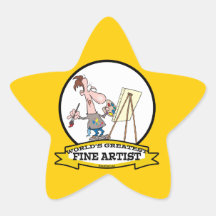 WORLDS GREATEST FINE ARTIST PAINTER CARTOON STAR STICKERS