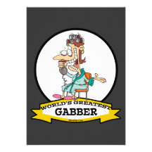 WORLDS GREATEST GABBER CARTOON PERSONALISED INVITATIONS