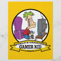 WORLDS GREATEST GAMER KID CARTOON FLYER DESIGN