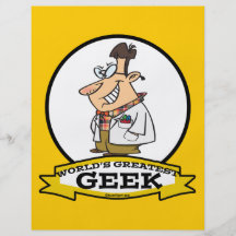 WORLDS GREATEST GEEK MEN CARTOON FLYERS