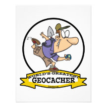 WORLDS GREATEST GEOCACHER MEN CARTOON CUSTOM ANNOUNCEMENTS