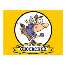 WORLDS GREATEST GEOCACHER MEN CARTOON POSTCARDS