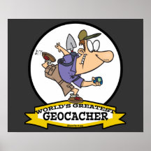 WORLDS GREATEST GEOCACHER MEN CARTOON POSTER