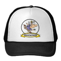 WORLDS GREATEST GEOCACHER MEN CARTOON TRUCKER HAT