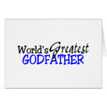 Worlds Greatest Godfather Blue Black Greeting Card