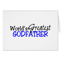 Worlds Greatest Godfather Blue Black Greeting Card