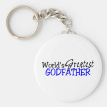 Worlds Greatest Godfather Blue Black Keychains