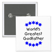 World's Greatest Godfather (blue stars) Pinback Button