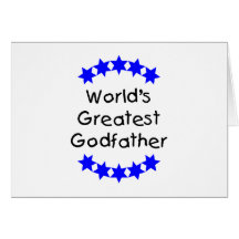 World's Greatest Godfather (blue stars) Greeting Card