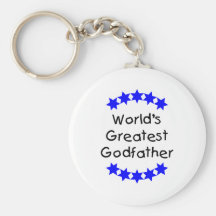 World's Greatest Godfather (blue stars) Key Chains