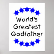 World's Greatest Godfather (blue stars) Poster