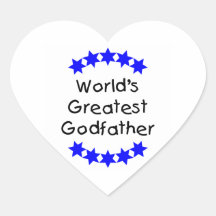 World's Greatest Godfather (blue stars) Stickers