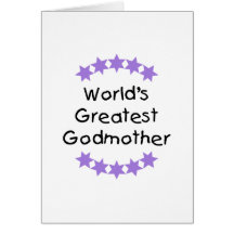 World's Greatest Godmother (purple stars) Greeting Card