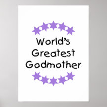 World's Greatest Godmother (purple stars) Print
