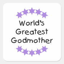 World's Greatest Godmother (purple stars) Square Sticker