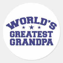 World's Greatest Grandpa Round Stickers