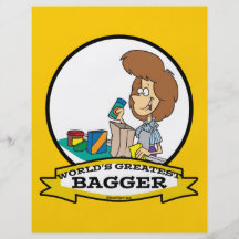 WORLDS GREATEST GROCERY BAGGER WOMEN CARTOON FLYERS