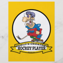 WORLDS GREATEST HOCKEY PLAYER MEN CARTOON FULL COLOR FLYER