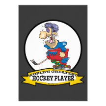 WORLDS GREATEST HOCKEY PLAYER MEN CARTOON ANNOUNCEMENT