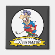 WORLDS GREATEST HOCKEY PLAYER MEN CARTOON REFRIGERATOR MAGNET