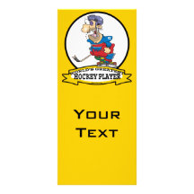 WORLDS GREATEST HOCKEY PLAYER MEN CARTOON CUSTOM RACK CARD