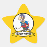 WORLDS GREATEST HOCKEY PLAYER MEN CARTOON STAR STICKERS