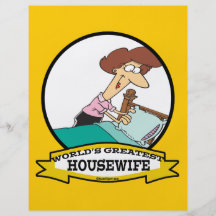 WORLDS GREATEST HOUSEWIFE WOMEN CARTOON PERSONALISED FLYER