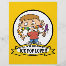 WORLDS GREATEST ICE POP LOVER CARTOON FLYER