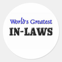 World's Greatest In-Laws Round Sticker