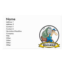 WORLDS GREATEST MAILMAN MEN CARTOON BUSINESS CARD TEMPLATES