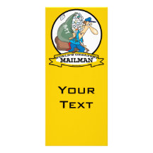 WORLDS GREATEST MAILMAN MEN CARTOON PERSONALIZED RACK CARD