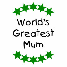 World's Greatest Mum (green stars) Acrylic Cut Out