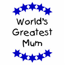 World's Greatest Mum (navy stars) Cut Out