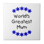 World's Greatest Mum (navy stars) Tile