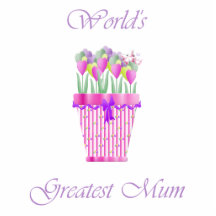 World's Greatest Mum (pink flowers) Acrylic Cut Outs