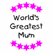 World's Greatest Mum (pink stars) Photo Cut Out