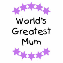 World's Greatest Mum (purple stars) Photo Cut Out