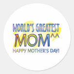 World's Greatest Mum T Shirts Round Stickers