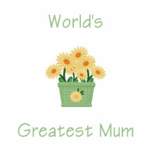 World's Greatest Mum (yellow flowers) Photo Cutout