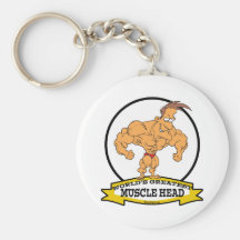 WORLDS GREATEST MUSCLE HEAD MEN CARTOON KEYCHAIN